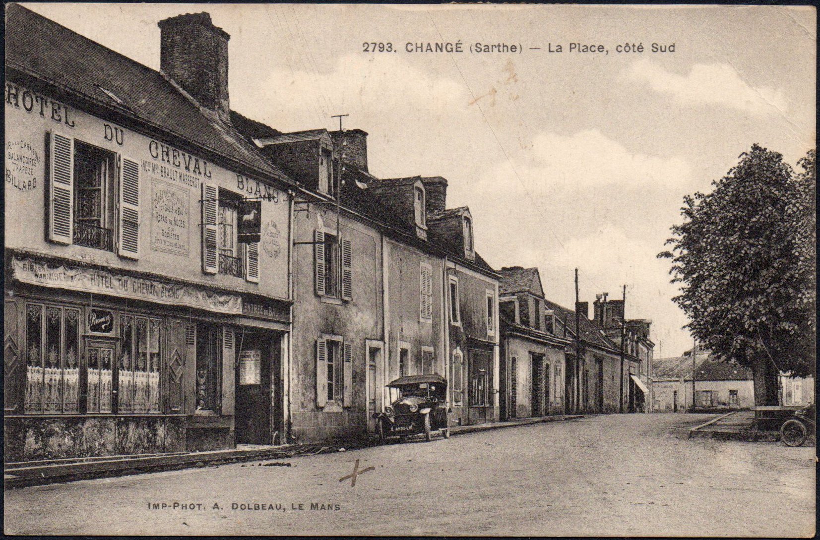 Railway / Tramway cancellations of La Sarthe : Courrier-Convoyeur-Ligne from Changé : La Chartre-s/le Loir au Mans 1⁰ 1931